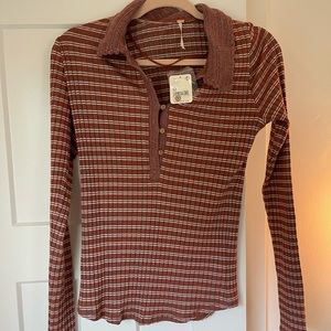 Striped Free People long sleeve top